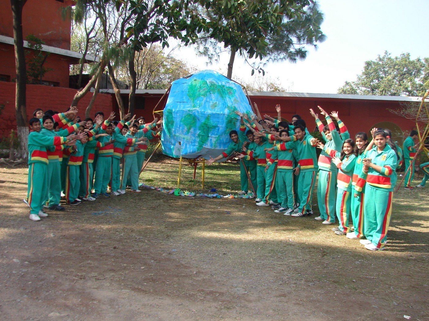Students celebrating a festival at school